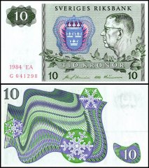 Sweden 10 Kronor Banknote, 1984, P-52e.4, UNC