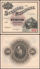 Sweden 50 Kronor Banknote, 1962, P-47d, UNC