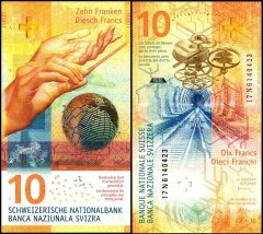 Switzerland 10 Francs Banknote, 2017, P-75d.3, UNC