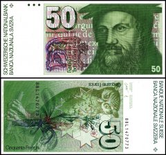 Switzerland 50 Francs Banknote, 1988, P-56h.2, UNC