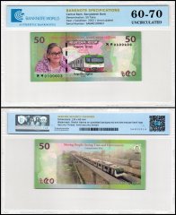 Bangladesh 50 Taka Banknote, 2022, P-72, UNC, Commemorative, TAP 60-70 Authenticated