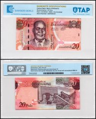 Botswana 20 Pula Banknote, 2009, P-31a, UNC, TAP Authenticated