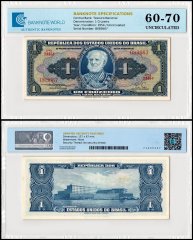 Brazil 1 Cruzeiro Banknote, 1954-1958 ND, P-150c, UNC, TAP 60-70 Authenticated