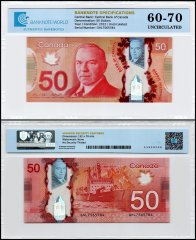 Canada 50 Dollars Banknote, 2012, P-109b, UNC, Polymer, TAP 60-70 Authenticated
