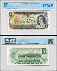 Canada 1 Dollar Banknote, 1973, P-85a.2, Used, TAP Authenticated