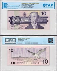Canada 10 Dollars Banknote, 1989, P-96a, Used, TAP Authenticated