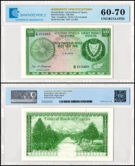 Cyprus 500 Mils Banknote, 1979, P-42c.2, UNC, TAP 60-70 Authenticated