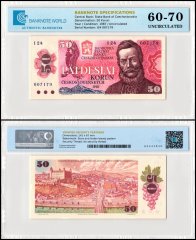 Czech Republic 50 Korun Banknote, 1987, P-96b, UNC, TAP 60-70 Authenticated
