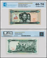 Eritrea 20 Nakfa Banknote, 2012, P-12, UNC, TAP 60-70 Authenticated