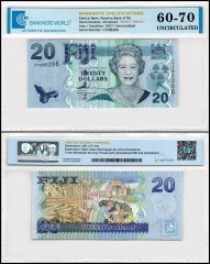Fiji 20 Dollars Banknote, 2007 ND, P-112, UNC, Repeating Serial #CY286286, TAP 60-70 Authenticated