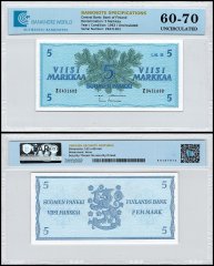 Finland 5 Markkaa Banknote, 1963, P-106Aa.35, UNC, TAP 60-70 Authenticated