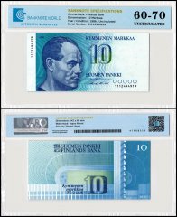 Finland 10 Markkaa Banknote, 1986, P-113a.25, UNC, TAP 60-70 Authenticated