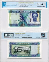 Gambia 25 Dalasis Banknote, 2001-2005 ND, P-22a, UNC, TAP 60-70 Authenticated
