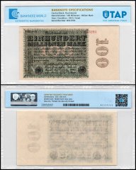 Germany 100 Millionen - Million Mark Banknote, 1923, P-107, Used, TAP Authenticated