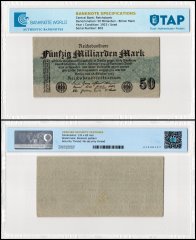 Germany 50 Milliarden - Billion Mark Banknote, 1923, P-125, Used, TAP Authenticated