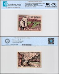 Salzig Bad 50 Pfennig Notgeld, 1921, Mehl #1158.1a, UNC, TAP 60-70 Authenticated