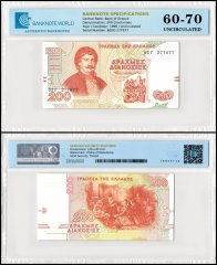 Greece 200 Drachmaes Banknote, 1996, P-204, UNC, TAP 60-70 Authenticated