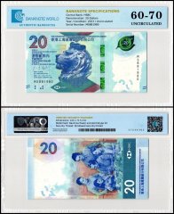 Hong Kong - HSBC 20 Dollars Banknote, 2023, P-218c, UNC, TAP 60-70 Authenticated