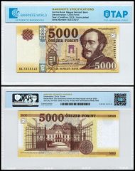 Hungary 5,000 Forint Banknote, 2023, P-205d, UNC, TAP Authenticated