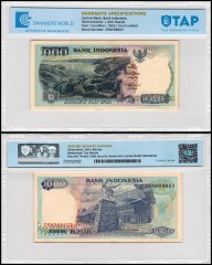 Indonesia 1,000 Rupiah Banknote, 1993, P-129b, UNC, TAP Authenticated