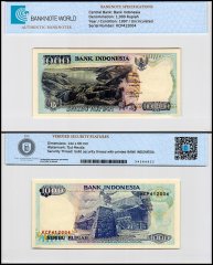 Indonesia 1,000 Rupiah Banknote, 1997, P-129f, UNC, TAP Authenticated