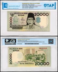 Indonesia 20,000 Rupiah Banknote, 1998, P-138az, UNC, Replacement, TAP Authenticated