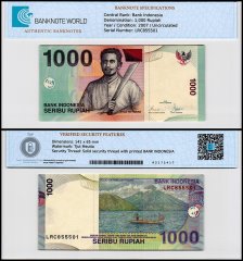 Indonesia 1,000 Rupiah Banknote, 2007, P-141h, UNC, TAP Authenticated