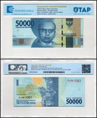 Indonesia 50,000 Rupiah Banknote, 2019, P-159d, UNC, TAP Authenticated