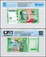 Indonesia 20,000 Rupiah Banknote, 2023, P-166a.2, UNC, TAP Authenticated