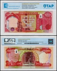 Iraq 25,000 Dinars Banknote, 2023 (AH1445), P-102f, UNC, TAP Authenticated