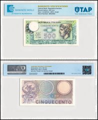 Italy 500 Lire Banknote, 1974, P-94a.1, Used, TAP Authenticated