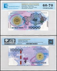 Kazakhstan 10,000 Tenge Banknote, 2023, P-50, UNC, Commemorative, TAP 60-70 Authenticated