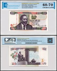 Kenya 100 Shillings Banknote, 2009, P-48d, UNC, TAP 60-70 Authenticated