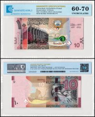 Kuwait 10 Dinars Banknote, 2014 ND, P-33a.2, UNC, TAP 60-70 Authenticated