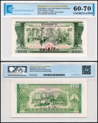 Laos 200 Kip Banknote, 1968 ND, P-23Aa, UNC, TAP 60-70 Authenticated
