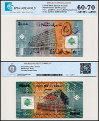 Lebanon 50,000 Livres Banknote, 2014, P-97z, UNC, Replacement, Commemorative, Polymer, TAP 60-70 Authenticated