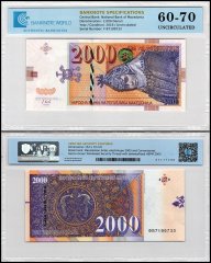 North Macedonia 2,000 Denari Banknote, 2016, P-24, UNC, TAP 60-70 Authenticated