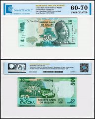 Malawi 50 Kwacha Banknote, 2020, P-64g, UNC, TAP 60-70 Authenticated