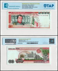 Mexico 5,000 Pesos Banknote, 1985, P-87, UNC, Signatures & Series Vary, TAP Authenticated