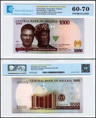 Nigeria 1,000 Naira Banknote, 2021, P-36s, UNC, TAP 60-70 Authenticated