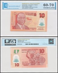 Nigeria 10 Naira Banknote, 2018, P-39i.2, UNC, Polymer, TAP 60-70 Authenticated