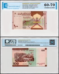 Oman 100 Baisa Banknote, 2020 (AH1441), P-49, UNC, Radar Serial #, TAP 60-70 Authenticated