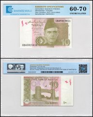 Pakistan 10 Rupees Banknote, 2022, P-45q.1, UNC, TAP 60-70 Authenticated