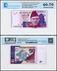 Pakistan 50 Rupees Banknote, 2021, P-47o, UNC, TAP 60-70 Authenticated