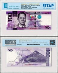 Philippines 100 Piso Banknote, 2020, P-222e.5, UNC, TAP Authenticated