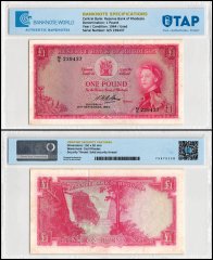 Rhodesia 1 Pound Banknote, 1964, P-25, Used
