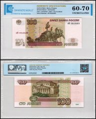 Russia 100 Rubles Banknote, 1997 (2004), P-270c, UNC, TAP 60-70 Authenticated