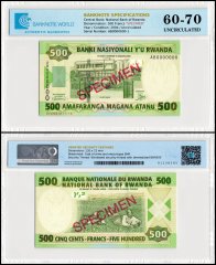 Rwanda 500 Francs Banknote, 2004, P-30s, UNC, Specimen, TAP 60-70 Authenticated