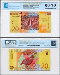 Samoa 20 Tala Banknote, 2017 ND, P-40c, UNC, TAP 60-70 Authenticated