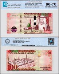Saudi Arabia 100 Riyals Banknote, 2016 (AH1438), P-41a, UNC, TAP 60-70 Authenticated